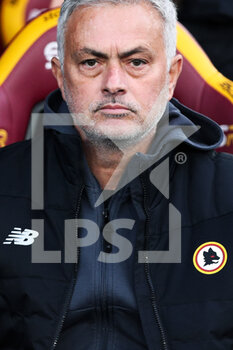 2022-03-20 - Jose' Mourinho head coach of Roma looks on during the Italian championship Serie A football match between AS Roma and SS Lazio on March 20, 2022 at Stadio Olimpico in Rome, Italy - AS ROMA VS SS LAZIO - ITALIAN SERIE A - SOCCER
