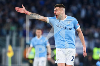 2022-03-20 - Sergej Milinkovic Savic of Lazio reacts during the Italian championship Serie A football match between AS Roma and SS Lazio on March 20, 2022 at Stadio Olimpico in Rome, Italy - AS ROMA VS SS LAZIO - ITALIAN SERIE A - SOCCER