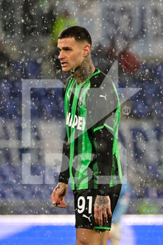 2022-04-02 - Gianluca Scamacca (US Sassuolo) during the Italian Football Championship League A 2021/2022 match between SS Lazio vs US Sassuolo at the Olimpic Stadium in Rome on 02 April 2022. - SS LAZIO VS US SASSUOLO - ITALIAN SERIE A - SOCCER