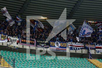 2022-04-23 - UC Sampdoria fans wave flags - HELLAS VERONA VS UC SAMPDORIA - ITALIAN SERIE A - SOCCER