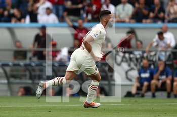 2022-05-22 - Olivier Giroud (AC Milan) celebrates after scoring his side's first goal of the match - US SASSUOLO VS AC MILAN - ITALIAN SERIE A - SOCCER