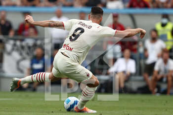 2022-05-22 - Olivier Giroud (AC Milan) scores his side's first goal of the match - US SASSUOLO VS AC MILAN - ITALIAN SERIE A - SOCCER