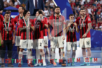 2022-05-22 - Sandro Tonali (AC Milan), Davide Calabria (AC Milan), Olivier Giroud (AC Milan), Brahim Diaz (AC Milan) and Theo Hernandez (AC Milan) - US SASSUOLO VS AC MILAN - ITALIAN SERIE A - SOCCER