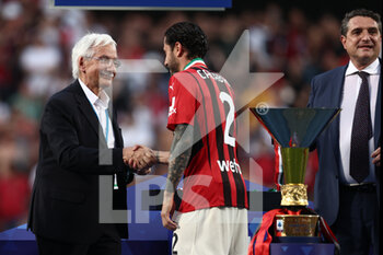 2022-05-22 - Davide Calabria (AC Milan) is awarded with the medal after winning the Serie A championship title - US SASSUOLO VS AC MILAN - ITALIAN SERIE A - SOCCER