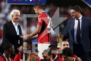 2022-05-22 - Daniel Maldini (AC Milan) receives the gold medal after winning the Serie A championship title - US SASSUOLO VS AC MILAN - ITALIAN SERIE A - SOCCER