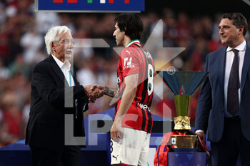 2022-05-22 - Sandro Tonali (AC Milan) receives the medal after winning the Serie A championship title - US SASSUOLO VS AC MILAN - ITALIAN SERIE A - SOCCER