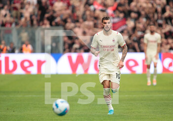 2022-05-22 - Theo Hernandez (Ac Milan) during the Italian championship Serie A football match between US Sassuolo and AC Milan on May 22, 2022 at Mapei Stadium-Città del Tricolore in Reggio Emilia, Italy - US SASSUOLO VS AC MILAN - ITALIAN SERIE A - SOCCER