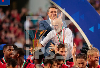 2022-05-22 - Coach Stefno Pioli (Ac Milan) during the Italian championship Serie A football match between US Sassuolo and AC Milan on May 22, 2022 at Mapei Stadium-Città del Tricolore in Reggio Emilia, Italy - US SASSUOLO VS AC MILAN - ITALIAN SERIE A - SOCCER