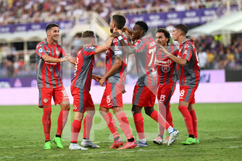 2022-08-14 - Cremonese team celebrate  Bianchetti's goal - ACF FIORENTINA VS US CREMONESE - ITALIAN SERIE A - SOCCER