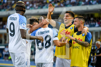 15/08/2022 - Napoli's Stanislav Lobotka celebrates after scoring a goal with teammates - HELLAS VERONA FC VS SSC NAPOLI - SERIE A - CALCIO