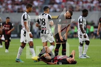 2022-08-13 - Brahim Diaz of AC Milan injured during the Serie A 2022/23 football match between AC Milan and Udinese Calcio at Giuseppe Meazza Stadium, Milan, Italy on August 13, 2022 - AC MILAN VS UDINESE CALCIO - ITALIAN SERIE A - SOCCER