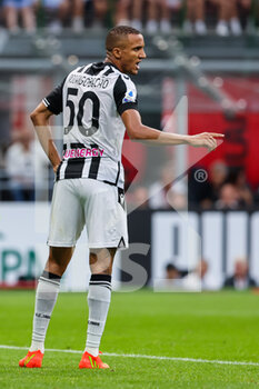 2022-08-13 - Rodrigo Becao of Udinese Calcio gestures during the Serie A 2022/23 football match between AC Milan and Udinese Calcio at Giuseppe Meazza Stadium, Milan, Italy on August 13, 2022 - AC MILAN VS UDINESE CALCIO - ITALIAN SERIE A - SOCCER
