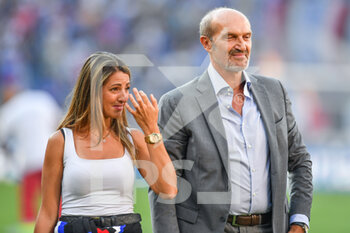 2022-08-13 - Armanda De Scalzi, daughter of Vittorio De Scalzi and President dell'UC Sampdoria Marco Lanna - UC SAMPDORIA VS ATALANTA BC - ITALIAN SERIE A - SOCCER
