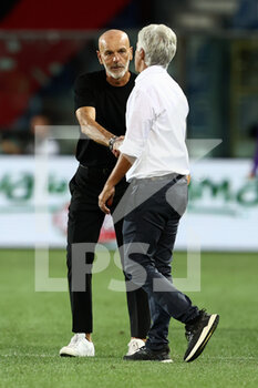 2022-08-21 - Head Coach Stefano Pioli of AC Milan and Head Coach Gian Piero Gasperini of Atalanta BC  - ATALANTA BC VS AC MILAN - ITALIAN SERIE A - SOCCER
