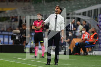 2022-08-20 - Simone Inzaghi Head Coach of FC Internazionale reacts during the Serie A 2022/23 football match between FC Internazionale and Spezia Calcio at Giuseppe Meazza Stadium, Milan, Italy on August 20, 2022 - INTER - FC INTERNAZIONALE VS SPEZIA CALCIO - ITALIAN SERIE A - SOCCER