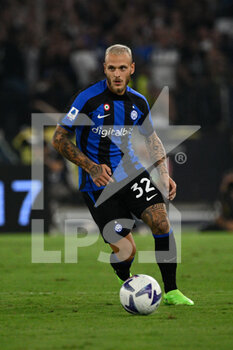2022-08-26 - Federico Dimarco (FC Inter)  during the Italian Football Championship League A 2022/2023 match between SS Lazio vs Inter - FC Internazionale at the Olimpic Stadium in Rome on 26 August 2022. - SS LAZIO VS INTER - FC INTERNAZIONALE - ITALIAN SERIE A - SOCCER