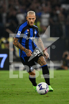 2022-08-26 - Federico Dimarco (FC Inter)  during the Italian Football Championship League A 2022/2023 match between SS Lazio vs Inter - FC Internazionale at the Olimpic Stadium in Rome on 26 August 2022. - SS LAZIO VS INTER - FC INTERNAZIONALE - ITALIAN SERIE A - SOCCER