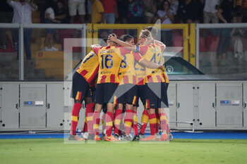 2022-08-28 - US Lecce celebrates after scoring a goal - US LECCE VS EMPOLI FC - ITALIAN SERIE A - SOCCER