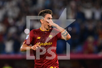 2022-08-30 - Paulo Dybala (AS Roma) celebrates after scoring goal 1-0 during the Italian Football Championship League A 2022/2023 match between AS Roma vs AC Monza at the Olimpic Stadium in Rome  on 30 August 2022. - AS ROMA VS AC MONZA - ITALIAN SERIE A - SOCCER