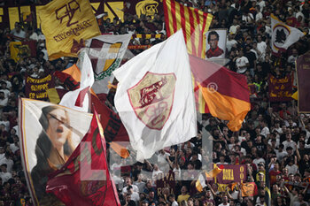 2022-08-30 - AS Roma fans during the Italian Football Championship League A 2022/2023 match between AS Roma vs AC Monza at the Olimpic Stadium in Rome  on 30 August 2022. - AS ROMA VS AC MONZA - ITALIAN SERIE A - SOCCER