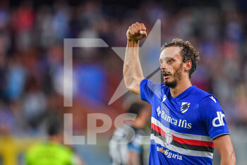 2022-08-31 - Manolo Gabbiadini (Sampdoria) celebrates after scoring a goal 1-1 - UC SAMPDORIA VS SS LAZIO - ITALIAN SERIE A - SOCCER