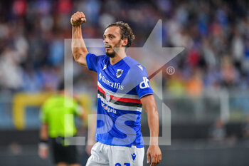 2022-08-31 - Manolo Gabbiadini (Sampdoria) celebrates after scoring a goal 1-1 - UC SAMPDORIA VS SS LAZIO - ITALIAN SERIE A - SOCCER
