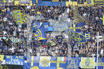 2022-09-04 - Hellas Verona fans show their support during Hellas Verona vs UC Sampdoria, 5° Serie A Tim 2022-23 game at Marcantonio Bentegodi Stadium in Verona, Italy, on September 04, 2022. - HELLAS VERONA FC VS UC SAMPDORIA - ITALIAN SERIE A - SOCCER