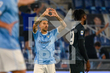2022-09-03 - Mattia Zaccagni (SS Lazio) celebrates after scoring goal 1-0 during the Italian Football Championship League A 2022/2023 match between SS Lazio vs SSC Napoli at the Olimpic Stadium in Rome on 03 September 2022. - SS LAZIO VS SSC NAPOLI - ITALIAN SERIE A - SOCCER