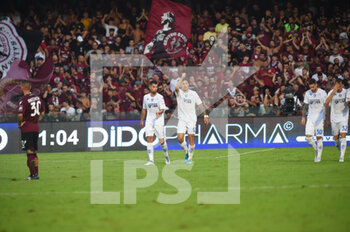 2022-09-05 - Martin Satriano of Empoli FC  rejoices after the goal  during the Serie A match between  during the Serie A match between US Salernitana 1919 and FC Empoli  at Stadio Arechi   - US SALERNITANA VS EMPOLI FC - ITALIAN SERIE A - SOCCER