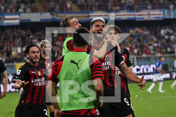 2022-09-10 - Olivier Jonathan Giroud (Milan), celebrates after scoring a goal - UC SAMPDORIA VS AC MILAN - ITALIAN SERIE A - SOCCER