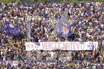 18/09/2022 - Fiorenina fans show a banner for defeat in Turkey during ACF Fiorentina vs Hellas Verona, 7° Serie A Tim 2022-23 game at Artemio Franchi Stadium in Firenze (FI), Italy, on September 18, 2022. - ACF FIORENTINA VS HELLAS VERONA - SERIE A - CALCIO