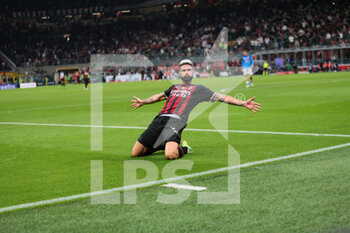 18/09/2022 - Oliver Giroud of Ac Milan celebrating after a goal during the Italian Serie A football match between Ac Milan and Ssc Napoli on September 18, 2022, Giuseppe Meazza, San Siro Stadium, Milan  Italy. Photo Nderim Kaceli - AC MILAN VS SSC NAPOLI - SERIE A - CALCIO