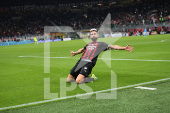 18/09/2022 - Oliver Giroud of Ac Milan celebrating after a goal during the Italian Serie A football match between Ac Milan and Ssc Napoli on September 18, 2022, Giuseppe Meazza, San Siro Stadium, Milan  Italy. Photo Nderim Kaceli - AC MILAN VS SSC NAPOLI - SERIE A - CALCIO