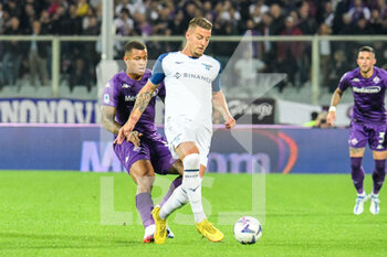 2022-10-10 - Lazio's Sergej Milinkovic-Savic hampered by Fiorentina's Igor - ACF FIORENTINA VS SS LAZIO - ITALIAN SERIE A - SOCCER