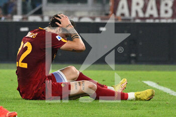 2022-10-09 - Nicolo' Zaniolo (AS Roma) during the Italian Football Championship League A 2022/2023 match between AS Roma vs US Lecce at the Olimpic Stadium in Rome on 09 October 2022. - AS ROMA VS US LECCE - ITALIAN SERIE A - SOCCER