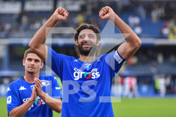 2022-10-15 - Sebastiano Luperto (Empoli FC) celebrates the victory - EMPOLI FC VS AC MONZA - ITALIAN SERIE A - SOCCER