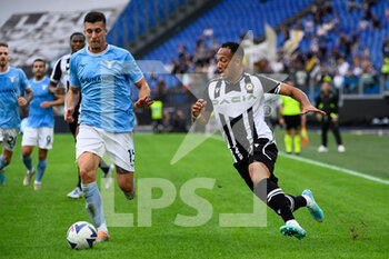 2022-10-16 - Enzo Ebosse (Udinese Calcio) Nicolo' Casale (SS Lazio) during the Italian Football Championship League A 2022/2023 match between SS Lazio vs Udinese Calcio at the Olimpic Stadium in Rome on 16 October 2022. - SS LAZIO VS UDINESE CALCIO - ITALIAN SERIE A - SOCCER