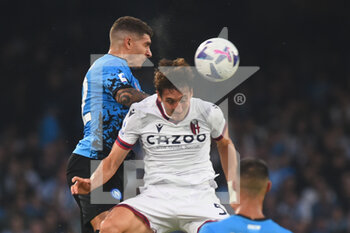 2022-10-16 - Adama Soumaoro of Bologna FC  Matteo Politano of SSC Napoli  competes for the ball with  during the Serie A match between US Salernitana 1919 and Hellas Verona FC  at Stadio Arechi   - SSC NAPOLI VS BOLOGNA FC - ITALIAN SERIE A - SOCCER