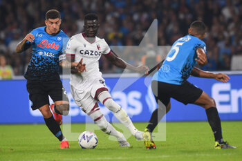 2022-10-16 - Giovanni Di Lorenzo of SSC Napoli  and Musa Barrow of Bologna FC  competes for the ball with  during the Serie A match between US Salernitana 1919 and Hellas Verona FC  at Stadio Arechi   - SSC NAPOLI VS BOLOGNA FC - ITALIAN SERIE A - SOCCER