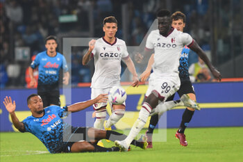 2022-10-16 - Juan Jesus of SSC Napoli  and Musa Barrow of Bologna FC competes for the ball with  during the Serie A match between US Salernitana 1919 and Hellas Verona FC  at Stadio Arechi   - SSC NAPOLI VS BOLOGNA FC - ITALIAN SERIE A - SOCCER