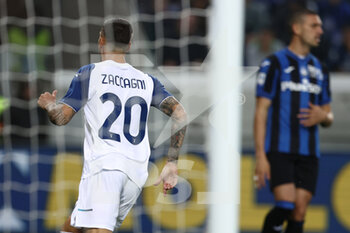 2022-10-23 - Mattia Zaccagni of SS Lazio celebrates after scoring his side's first goal of the match  - ATALANTA BC VS SS LAZIO - ITALIAN SERIE A - SOCCER