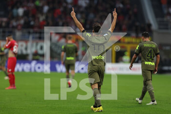 2022-10-22 - Brahim Diaz of AC Milan celebrates after scoring a goal during the Serie A 2022/23 football match between AC Milan and AC Monza at Giuseppe Meazza Stadium, Milan, Italy on October 22, 2022 - AC MILAN VS AC MONZA - ITALIAN SERIE A - SOCCER