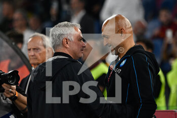 2022-10-23 - Jose’ Mourinho coach (AS Roma) Luciano Spalletti coach (SSC Napoli)  during the Italian Football Championship League A 2022/2023 match between AS Roma vs SSC Napoli at the Olimpic Stadium in Rome  on 23 October 2022. - AS ROMA VS SSC NAPOLI - ITALIAN SERIE A - SOCCER