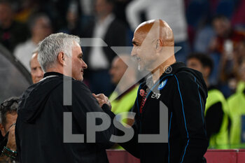 2022-10-23 - Jose’ Mourinho coach (AS Roma) and Luciano Spalletti coach (SSC Napoli) during the Italian Football Championship League A 2022/2023 match between AS Roma vs SSC Napoli at the Olimpic Stadium in Rome  on 23 October 2022. - AS ROMA VS SSC NAPOLI - ITALIAN SERIE A - SOCCER