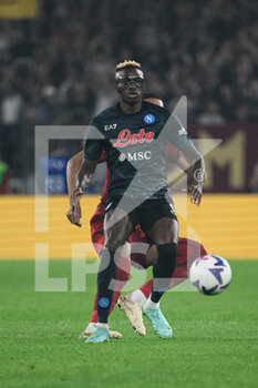 2022-10-23 - Victor Osimhen (SSC Napoli)  during the Italian Football Championship League A 2022/2023 match between AS Roma vs SSC Napoli at the Olimpic Stadium in Rome  on 23 October 2022. - AS ROMA VS SSC NAPOLI - ITALIAN SERIE A - SOCCER