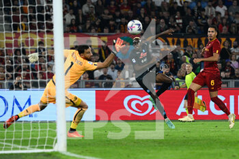 2022-10-23 - Victor Osimhen (SSC Napoli) goal 0-1 during the Italian Football Championship League A 2022/2023 match between AS Roma vs SSC Napoli at the Olimpic Stadium in Rome  on 23 October 2022. - AS ROMA VS SSC NAPOLI - ITALIAN SERIE A - SOCCER