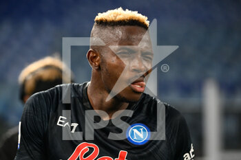 2022-10-23 - Victor Osimhen (SSC Napoli) celebrates after scoring the goal 0-1 during the Italian Football Championship League A 2022/2023 match between AS Roma vs SSC Napoli at the Olimpic Stadium in Rome  on 23 October 2022. - AS ROMA VS SSC NAPOLI - ITALIAN SERIE A - SOCCER