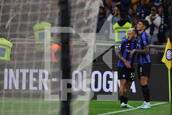 2022-10-29 - Joaquin Correa of FC Internazionale celebrates after scoring a goal during Serie A 2022/23 football match between FC Internazionale and UC Sampdoria at Giuseppe Meazza Stadium, Milan, Italy on October 29, 2022 - INTER - FC INTERNAZIONALE VS UC SAMPDORIA - ITALIAN SERIE A - SOCCER