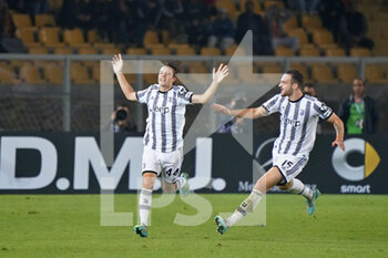 2022-10-29 - Nicolò Fagioli (Juventus) celebrates after scoring a goal - US LECCE VS JUVENTUS FC - ITALIAN SERIE A - SOCCER