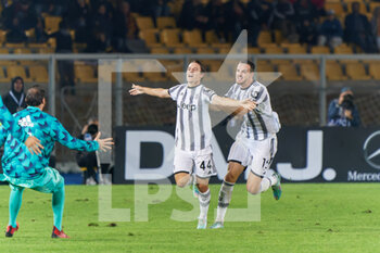 2022-10-29 - Nicolò Fagioli (Juventus) celebrates after scoring a goal with Federico Gatti (Juventus) - US LECCE VS JUVENTUS FC - ITALIAN SERIE A - SOCCER